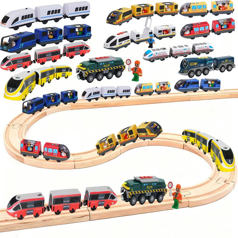 Car Accessories Xmas Gifts - 나무 철도 기차 기관차 자석 기차