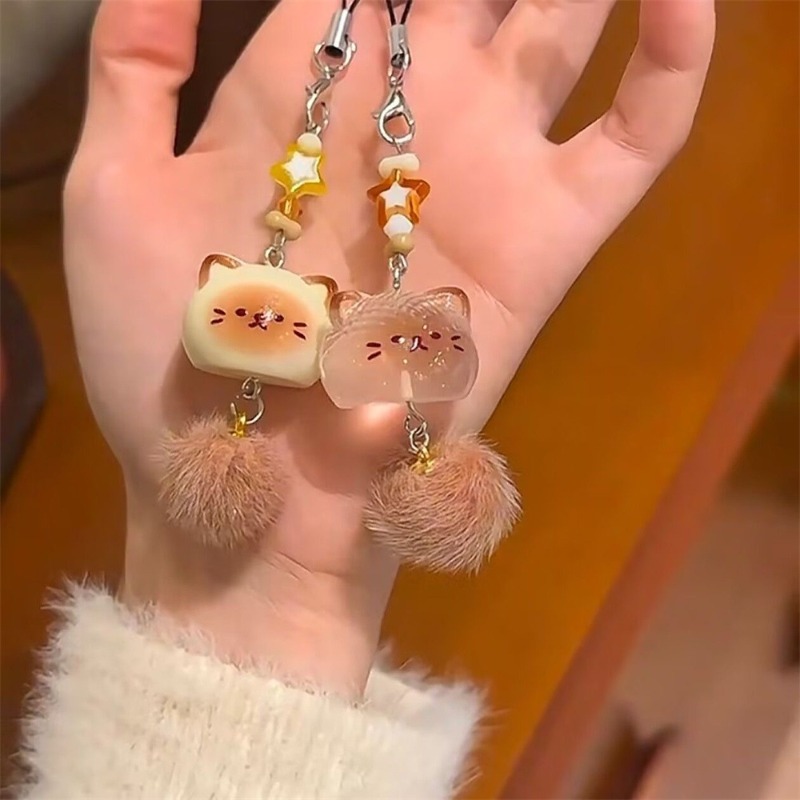 Car Accessories Xmas Gifts - 5Pcs 만화 낙서 고양이 열쇠 고리