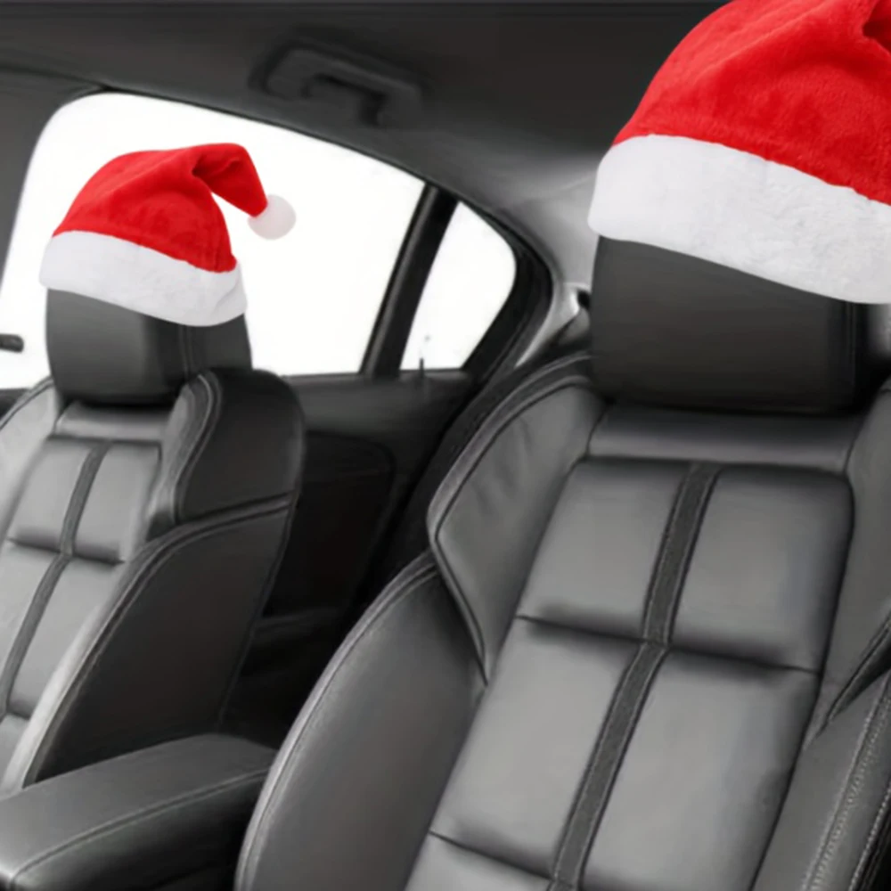 Car Accessories Xmas Gifts - 크리스마스 자동차 헤드레스트 커버 빨간 산타