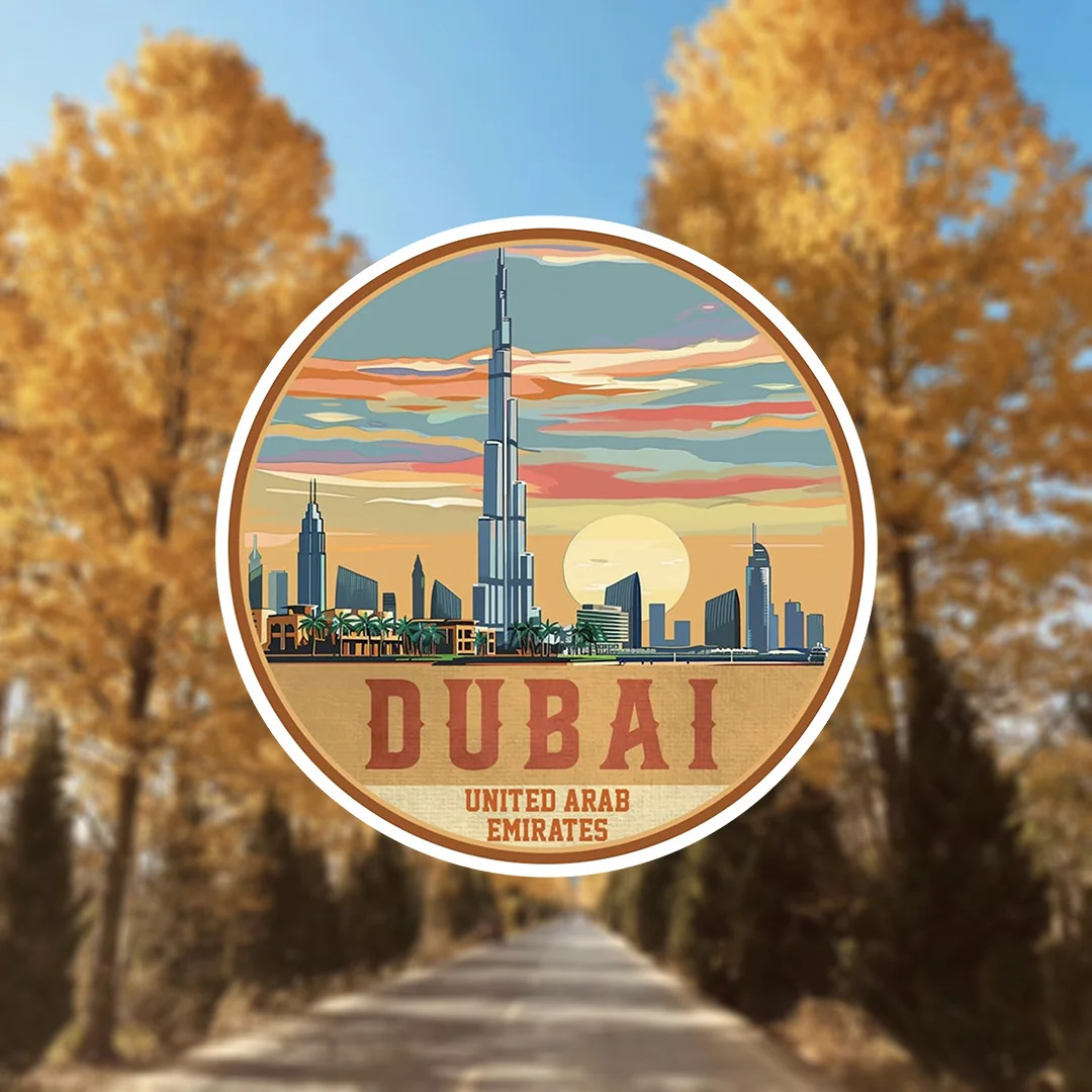 Car Accessories Dubai - 1개 무광 두바이 UAE 만화 기념품