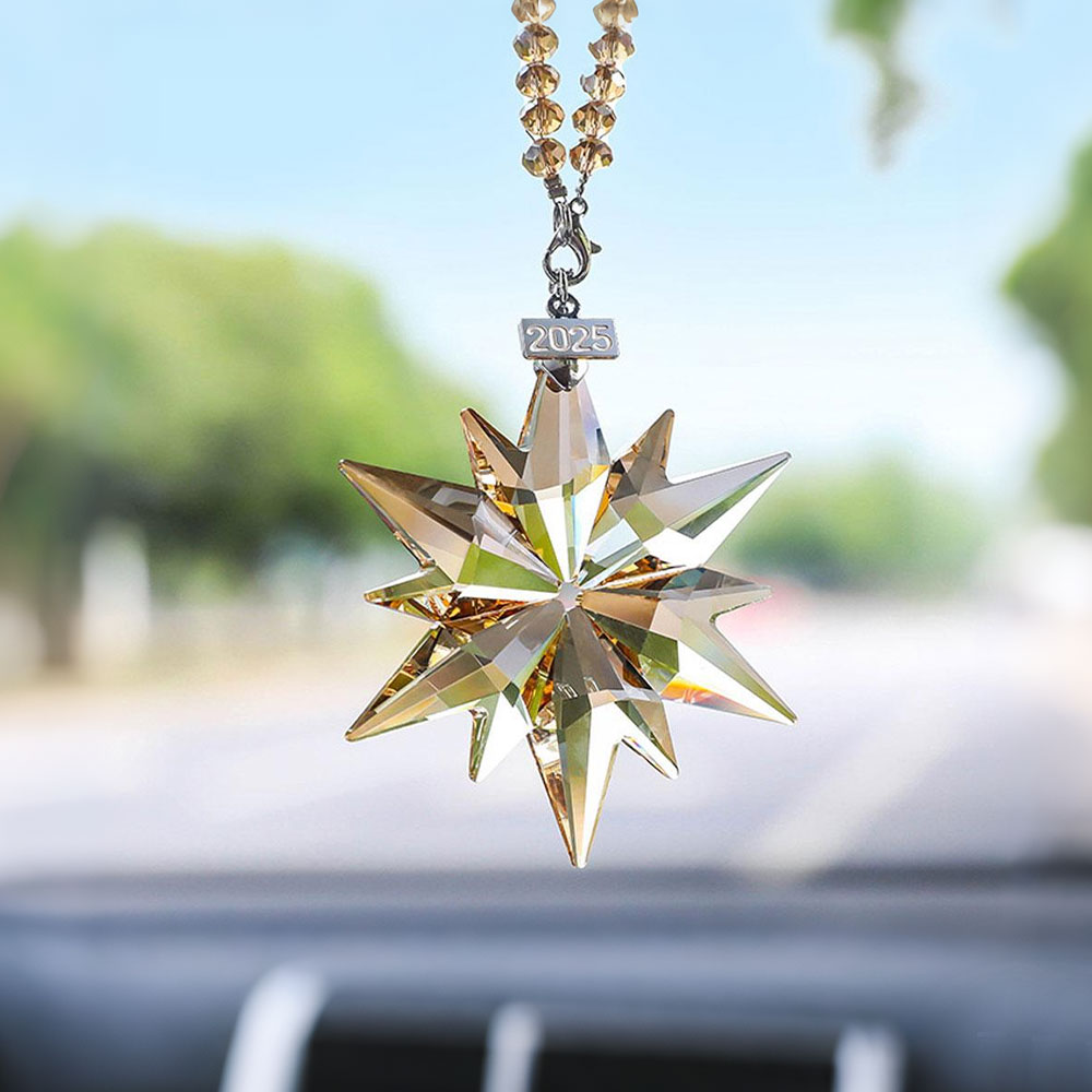 크리스마스 트리 펜던트 장식 화려한 투명 크리스탈 눈송 - Car Accessories Xmas Gifts 리뷰 및 가격