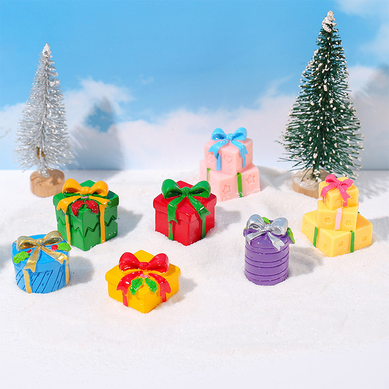 1Pc 미니 크리스마스 선물 상자 수지 인형 자동차 중 - Car Accessories Xmas Gifts 리뷰 및 가격