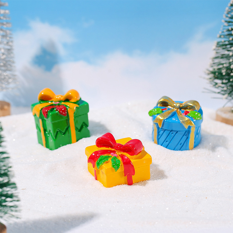 1Pc 미니 크리스마스 선물 상자 수지 인형 자동차 중 - Car Accessories Xmas Gifts 리뷰 및 가격