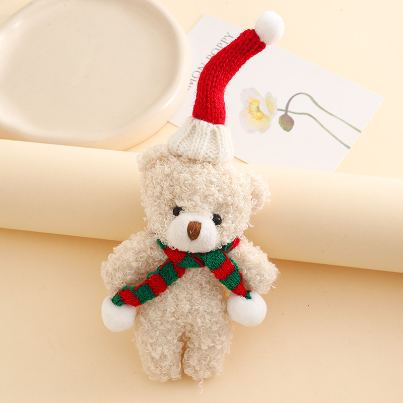 귀여운 크리스마스 테마 곰 열쇠고리 플러시 펜던트 만화 - Car Accessories Xmas Gifts 리뷰 및 가격