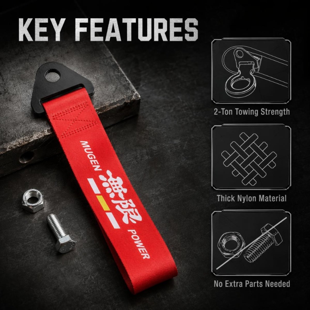 자동차 레이싱 견인 로프 JDM 장식 고강도 나일론 차 - Car Accessories Jdm 리뷰 및 가격