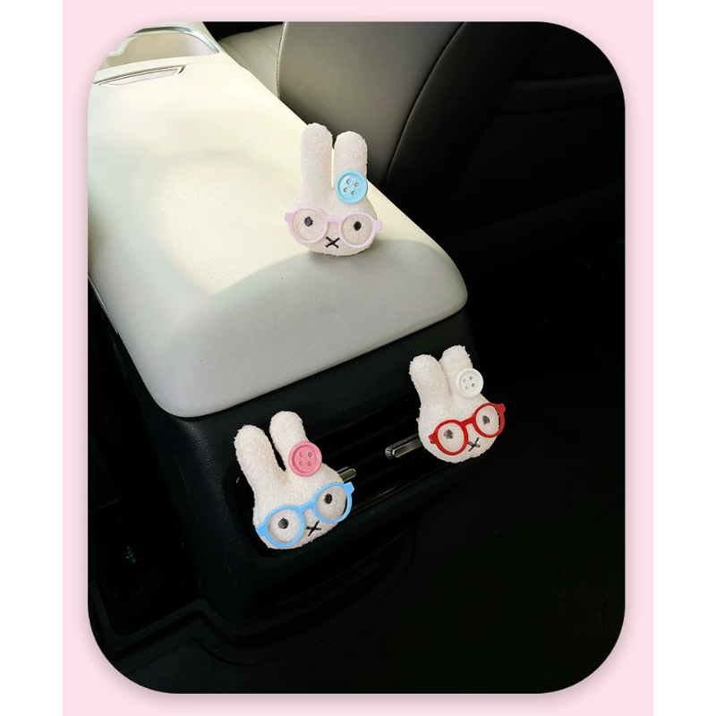 안경을 쓴 귀여운 토끼 자동차 에어벤트 향수 클립 아로 - Car Accessories Perfume 리뷰 및 가격